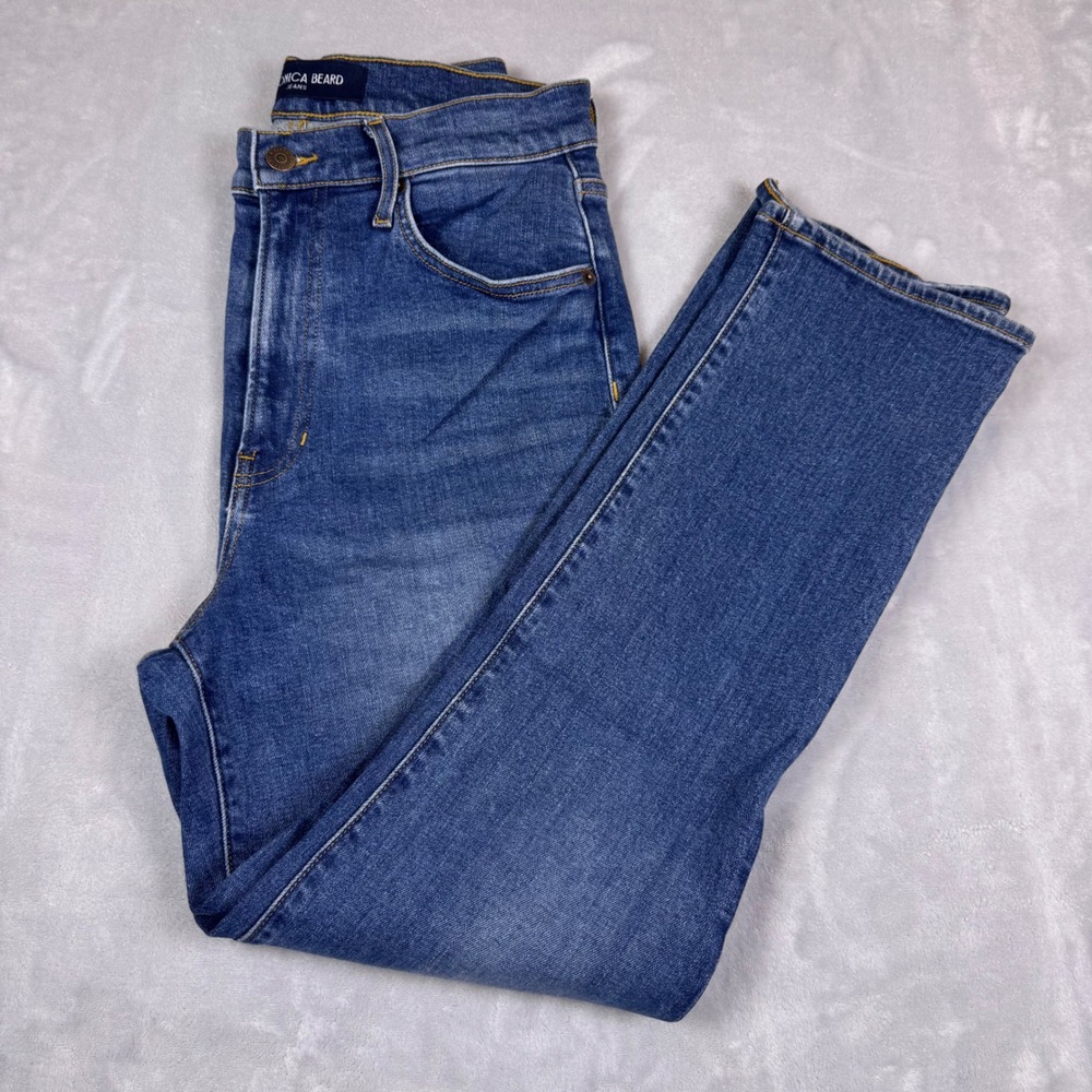 Veronica Beard Ryleigh Slim Straight Ankle High Rise Blue Jeans Womens 30